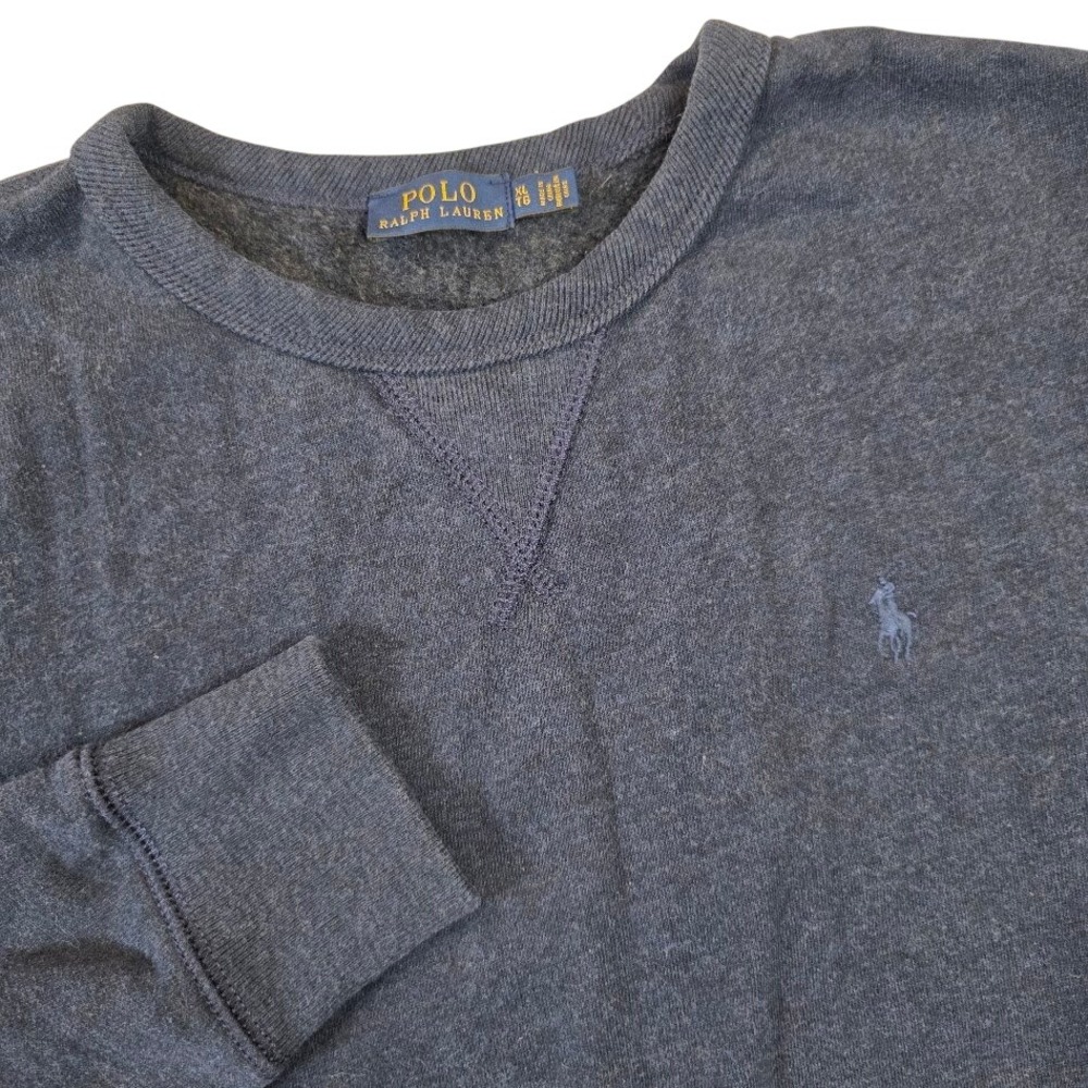 Polo Ralph Lauren Womens XL Crew Neck Sweatshirt Navy Blue Embroidered Pony Logo